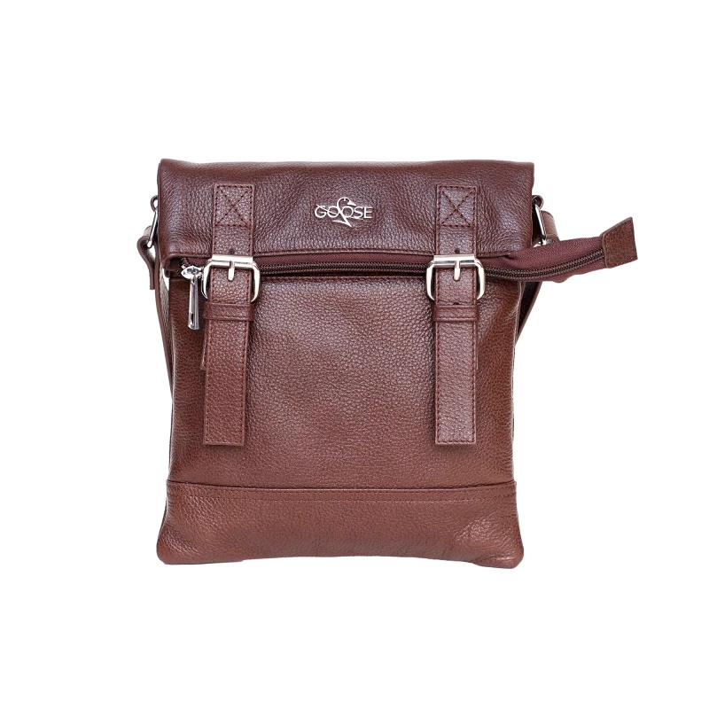 Long Mini Leather Messenger Bag