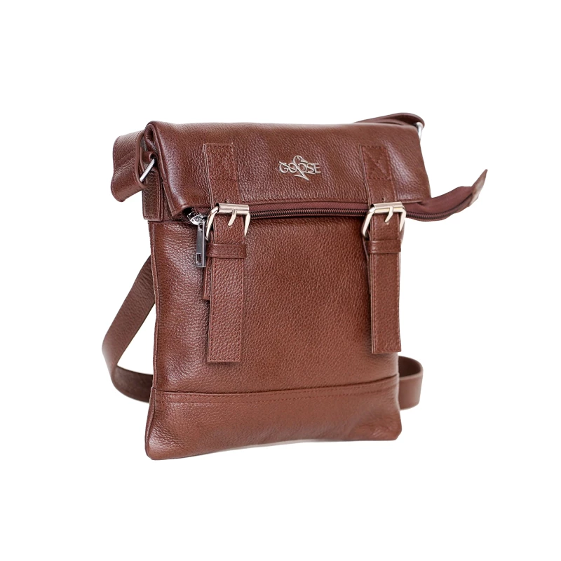 Long Mini Leather Messenger Bag