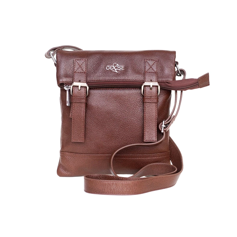 Long Mini Leather Messenger Bag