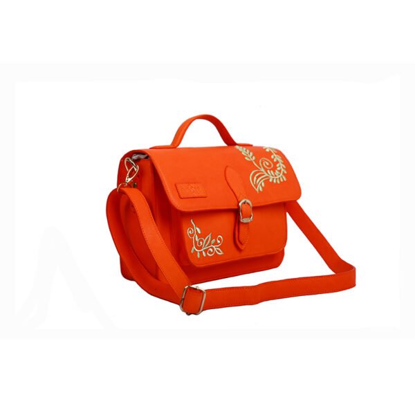Goose Midi Embroidered Satchel Bag