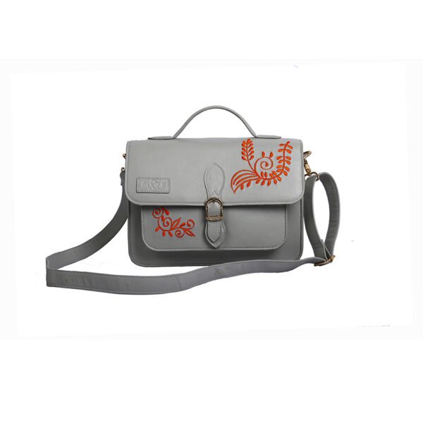 Goose Midi Embroidered Satchel Bag